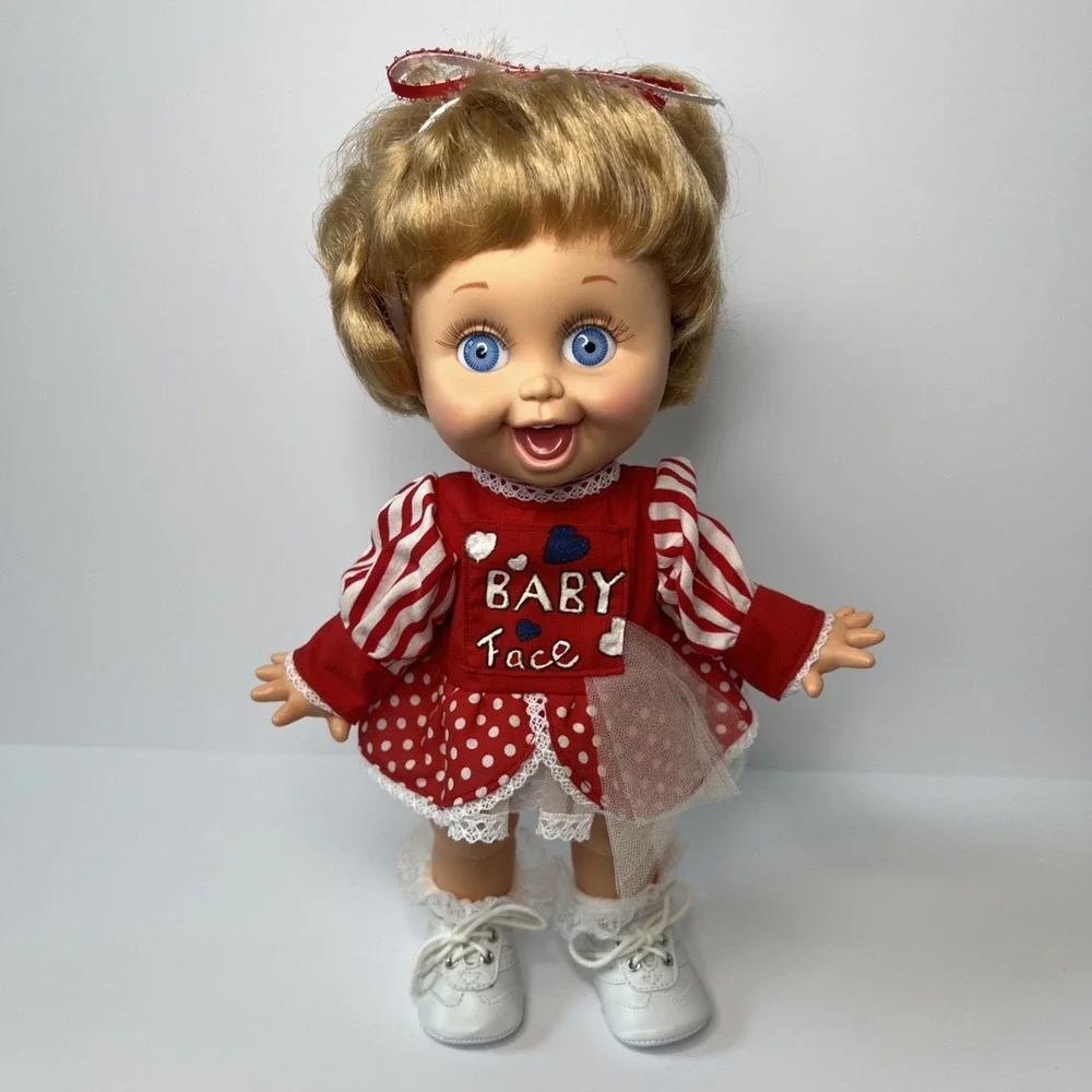 Vintage 1990 Galoob Baby Face So Playful Penny #10 Blue Eyes Red Outfit